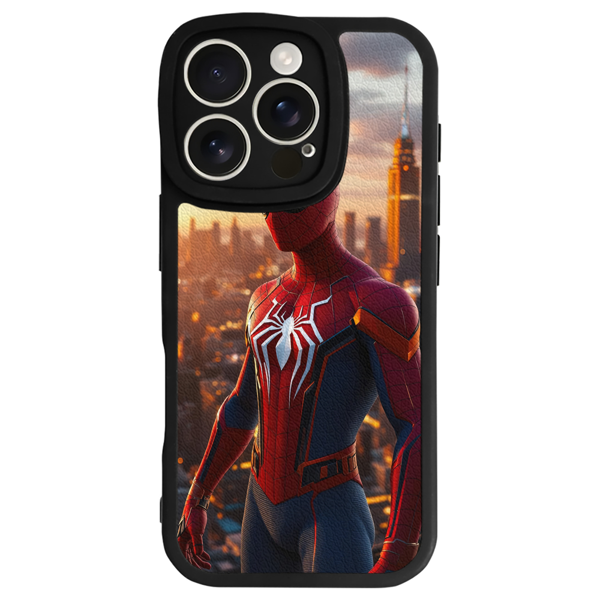 （画像用） Spider Man スパイダーマン 【iPhone 16シリーズ対応】シリコンスマホケース（レザー調） 材質：シリコン